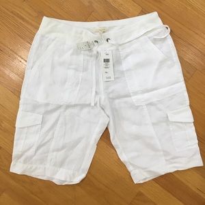 White cargo shorts